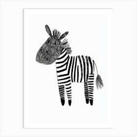 B&W Zebra 2 Art Print