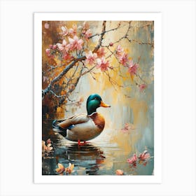 Duck In Spring Art Print