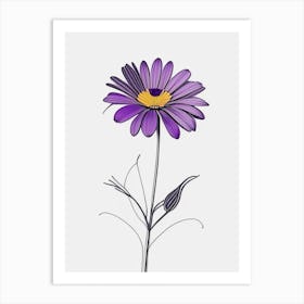 Osteospermum Floral Minimal Line Drawing 2 Flower Art Print