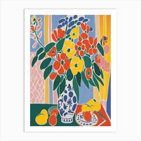 Flowers In A Vase Matisse Style Art Print