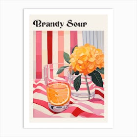 Brandy Sour 2 Retro Cocktail Poster Art Print