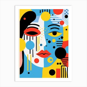 Pastel Geometric Abstract Face 1 Art Print