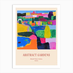 Colourful Gardens Mirabell Palace Gardens Austria 3 Red Poster Art Print