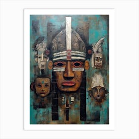 Masks Of The Native American Gods Art Print