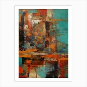 Beauty, Abstract Collage In Pantone Monoprint Splashed Colors Art Print