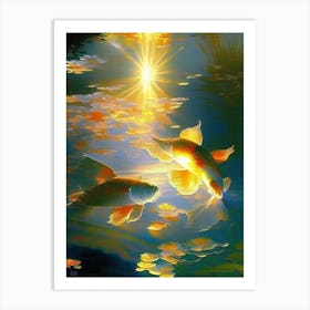 Shusui Koi 2,  Fish Monet Style Classic Painting Art Print