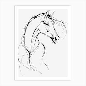 Elegant Horse Outline Silhouette Art Print