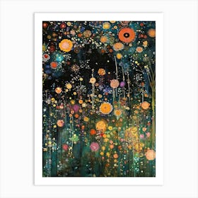 Gustav Klimt Print Klimt Poster Klimt Exhibition Poster Painting Night Wildflower Garden Full Art Print