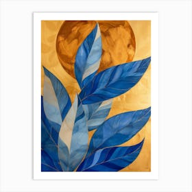 'Blue Leaves' 13 Art Print