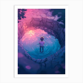 Man Standing In A Pool Art Print