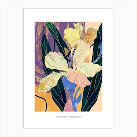 Colourful Flower Illustration Poster Evening Primrose 4 Art Print