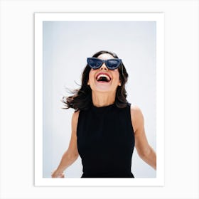 A Captivating Closeup Of A Woman Falling Into Laughter With Sheer Joy She Routinely Captures This (4) Art Print