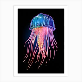 Box Jellyfish Neon Pop Art 3 Art Print