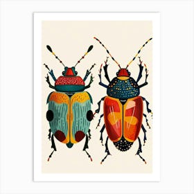 Colourful Insect Illustration Flea Beetle 6 Art Print