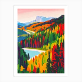 Yosemite National Park United States Of America Abstract Colourful Art Print