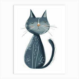 Chartreux Cat Clipart Illustration 6 Art Print