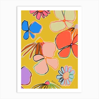 Vintage Garden Yellow Art Print