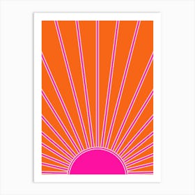 Sunshine Orange And Hot Pink Art Print