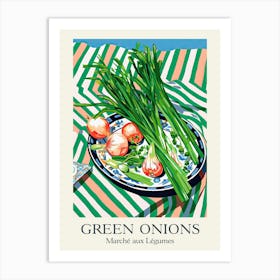 Marche Aux Legumes Green Onions Summer Illustration 8 Art Print