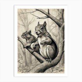 Squirrels In Capes Art Print