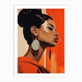 Woman With Earrings Art Print