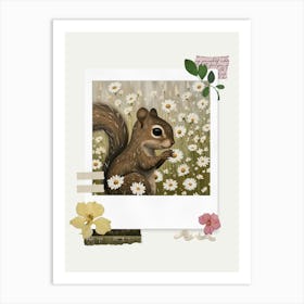 Scrapbook Squirrel Fairycore Painting 2 Art Print