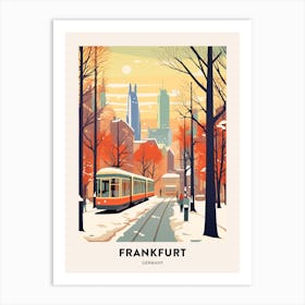 Vintage Winter Travel Poster Frankfurt Germany 2 Art Print