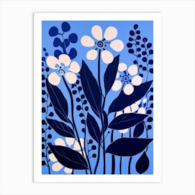 Blue Flower Illustration Lily Of The Valley 1 Art Print