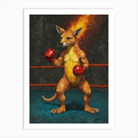 Kangaroo Boxing 1 Art Print