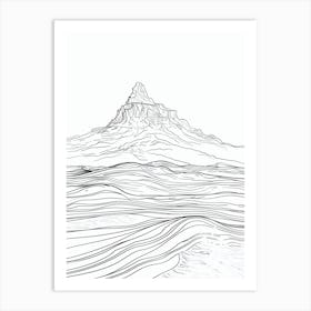 Mount Olympus Greece Line Drawing 6 Art Print