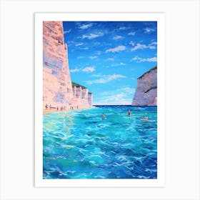 An Oil Painting Of Navagio Beach Shipwreck Beach 1 Art Print