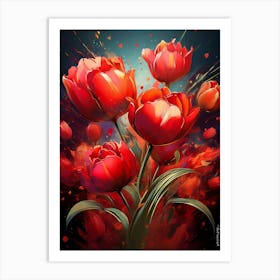 A Bunch Of Tulips Art Print