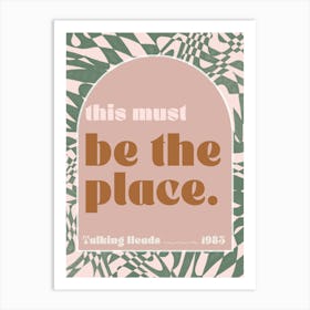 This Must Be The Place Talking Heads Poster Art Print