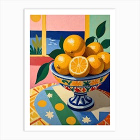 Oranges In A Bowl 1 Art Print