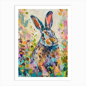 English Spot Rabbit Painting 4 Art Print