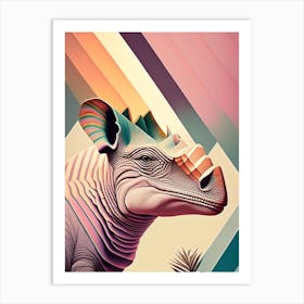 Protoceratops Pastel Dinosaur Art Print