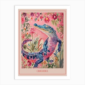 Floral Animal Painting Crocodile 4 Poster Art Print