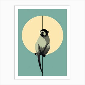 Monkey minimal art Art Print