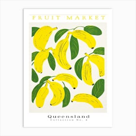 Banana Fruit Poster Gift Queesland Market Art Print