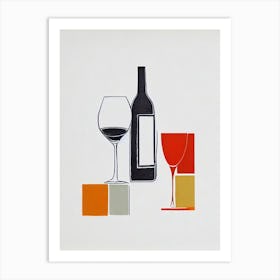 Chenin Blanc Picasso Line Drawing Cocktail Poster Art Print