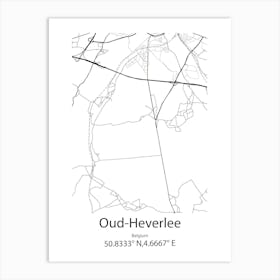 Oud Heverlee,Belgium Minimalist Map Art Print