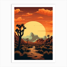 Joshua Tree National Park In Gold And Black (1) Art Print