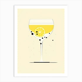 Mid Century Modern French 75 Martini Floral Infusion Cocktail 3 Art Print