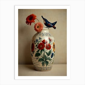 Bird In A Vase Art Print