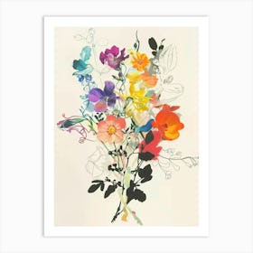 Snapdragon 3 Collage Flower Bouquet Art Print