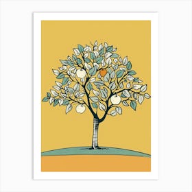 Apple Tree Minimalistic Drawing 2 Art Print