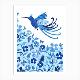 Blue Hummingbird Art Print