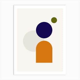 Midcentury Modern Shapes Abstract Poster 1 Art Print