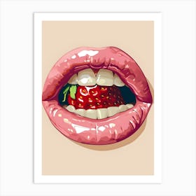 Strawberry Lips Art Print