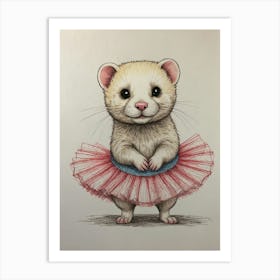 Ferret In Tutu 6 Art Print